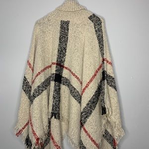 Plaid Print Poncho